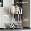 Diodceraic Freestanding Clothes Rack,Metal Coat Rack with Movable Storage Basket,360 Rolling Clothes Rack,Mobile Storage Coat Rack for Bedroom (Size : 120cm) view 4