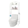 Over Toilet Bathroom Storage Rack,Freestanding Shelf Organizer,Toilet Rack with Toilet Paper Rack,Black,White,Golden. (White 2 Tier) view 1