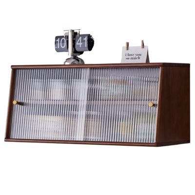 wall cabinet Kitchen Storage Wall Cabinet With Sliding Door Sideboard Living Room Entrance Wall Hanging Floating Storage Cabinet Locker Cosmetic Medicine Cabinet ( Color : Brown , Size : 80*30*35cm )