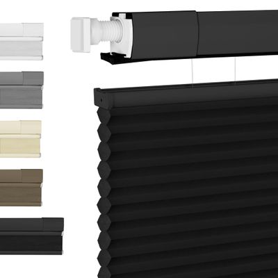 BERISSA Top Down Bottom Up Cordless Cellular Shades No Tools No Drill Blinds for Windows Shades for Indoor Windows Easy to Install,70" W x 40" H (Light Filtering) Black