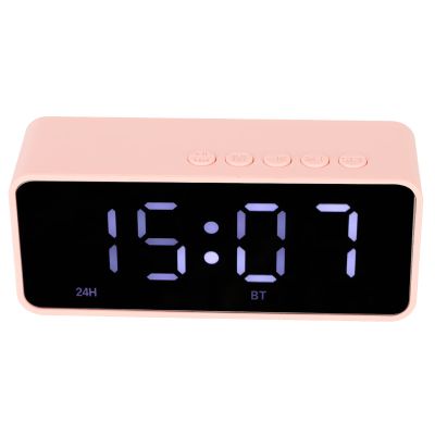 HUAOSN Alarm Clock for Bedroom, USB Charging Mirror Alarm Clock with 5.0 Bt, Portable Digital Alarm Clock Speaker, Bt Speaker, Ideal Gift for Kids, Heavy Sleepers, Elders