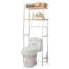 Adjustable Toilet Storage Rack,Bathroom Organizer Shelf,Storage Stand Above Toilet,Open Storage Shelf,Space Saving,Double Reinforcement,White,Black. (White 58x30x150cm) view 1