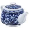 Alipis Porcelain Teapot Vintage Style Blue and White Ceramic Tea Kettle with Built-in Strainer for Loose Leaf Tea 5.51X2.87X2.75 Inch Household and Office Use view 1
