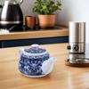 Alipis Porcelain Teapot Vintage Style Blue and White Ceramic Tea Kettle with Built-in Strainer for Loose Leaf Tea 5.51X2.87X2.75 Inch Household and Office Use view 3