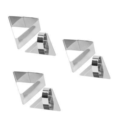 Ciieeo 6pcs Stainless Steel Mousse Cutter Triangle Shaped Cake Mold Baking Tool for Cookies Chocolates Fondant Easy Demoulding