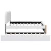 ACQCA Full Size Bed Frame with Trundle,Upholstered Platform Bed W/Headboard,Wood Supporting Feet,No Box Spring Needed,for Kid Boy Girl Teen,White view 4