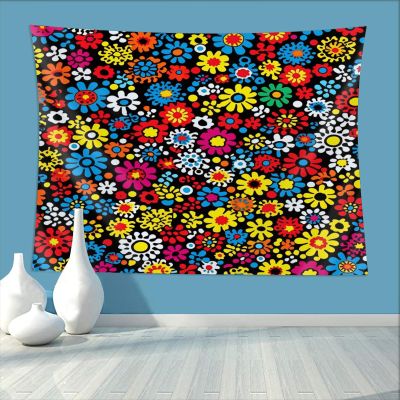 SEEKJOYS Simple Tapestry(27.5 x 39.3 inch) Cartoon Flower Hanging valentines Tapestries fish tank decorations large wall art Twin Bedspread Picnic Sheet Blanket Wall Art