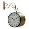 CRAFTS MAJESTY Vintage Clock Handcrafted Double Sided Railway Style Iron Wall Clock Metal Analog Double Sided Railway Station Hanging Clock for Living Room Home, Standard, CM011 view 3