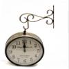 CRAFTS MAJESTY Vintage Clock Handcrafted Double Sided Railway Style Iron Wall Clock Metal Analog Double Sided Railway Station Hanging Clock for Living Room Home, Standard, CM011 view 4