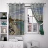 HOBBOY Sea Beach Landscape Window Curtains Claude Monet Painting Art Blackout Curtains for Bedroom Living Room Privacy Grommet Curtain 2 Panels 2X W52xL54in view 2