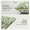 CPC 100% Cotton Throw Pillow Covers 20x20 Inch, Set of 2 Green Block Print Pattern Couch Pillow, Cute Boho Decorative Pillows for Living Room, Bedroom with Hidden Zipper- Agate Green view 2
