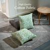 CPC 100% Cotton Throw Pillow Covers 20x20 Inch, Set of 2 Green Block Print Pattern Couch Pillow, Cute Boho Decorative Pillows for Living Room, Bedroom with Hidden Zipper- Agate Green view 3