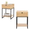 Set of 2 Nightstand with Rattan Drawer, End Table with Bottom Shelf, Modern Side Collection for Bedroom Living Room Office view 1