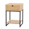 Set of 2 Nightstand with Rattan Drawer, End Table with Bottom Shelf, Modern Side Collection for Bedroom Living Room Office view 2