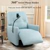 270 Degree Swivel Electric Recliner Home Theater Seating Single Reclining Sofa Rocking Motion Recliner with a Phone Holder for Living Room, Blue view 3