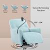 270 Degree Swivel Electric Recliner Home Theater Seating Single Reclining Sofa Rocking Motion Recliner with a Phone Holder for Living Room, Blue view 4