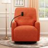 270 Degree Swivel Electric Recliner Home Theater Seating Single Reclining Sofa Rocking Motion Recliner with a Phone Holder for Living Room, Orange view 1