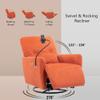 270 Degree Swivel Electric Recliner Home Theater Seating Single Reclining Sofa Rocking Motion Recliner with a Phone Holder for Living Room, Orange view 4