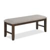 1pc Traditional Charm Brown Finish Standard Height Dining Bench Light Gray Fabric Upholstery Solid Wood Wooden Dining Room Furniture view 1