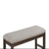 1pc Traditional Charm Brown Finish Standard Height Dining Bench Light Gray Fabric Upholstery Solid Wood Wooden Dining Room Furniture view 4