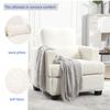 37" Length Modern Chair or Living Room, Sofas & couches with Square Armrest, Removable Back Cushion and 1pc Waist Pillow (White&Gray Fabric) view 2