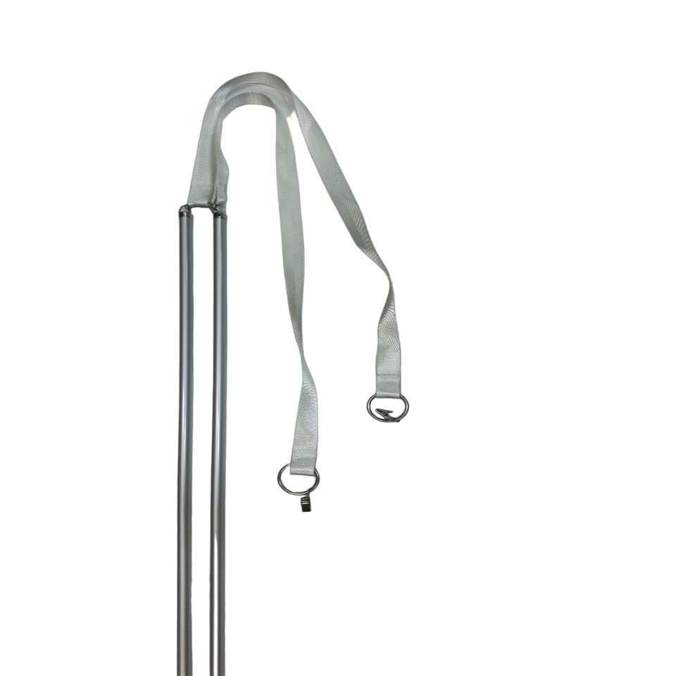 Wand (2 pcs) for extra long curtains/drapes Heavy Duty Aluminium Drapery Pull Rod with Metal Snap (100" pole with 30" rope for 16-18 ft long curtains)