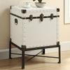 White and Bronze Washed Trunk Style Accent Cabinet view 1