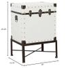 White and Bronze Washed Trunk Style Accent Cabinet view 2