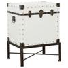 White and Bronze Washed Trunk Style Accent Cabinet view 3