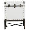 White and Bronze Washed Trunk Style Accent Cabinet view 4