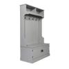 Merrick Lane Wallen Hall Tree with Storage Bench, Lower Storage Cabinet, 4 Metal Double Coat Hooks, and Upper Storage Shelves, 40" Wide, Gray view 2