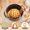 2Pcs Silicone Bread Sling, Easy Clean Non Stick Bread Mat for Dutch Oven8.3 Inch Sourdough Silicone Bread sling with Long Handles, Reusable Bread Sling for Transferable Dough, Orange view 3