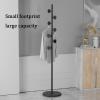 Coat Tree Hats Hanger,Space-saving Clothing Racks for Hanging Clothes,Simple Coat Hanger Standing,Rock Slab Base,entry-way Coat Racks Stand,for Entrance, Bedro(Color:Silver round handle + black slate) view 2