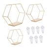 Cabilock 3pcs Hexagon Wall Storage Rack Iron Craft Hanging Shelf for Living Room Bedroom and Study Unique Combination Decorative Organizer view 1