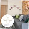Cabilock 3pcs Hexagon Wall Storage Rack Iron Craft Hanging Shelf for Living Room Bedroom and Study Unique Combination Decorative Organizer view 2