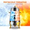 Hot Beverage Dispenser, 13L Stainless Steel Coffee Urn Cold & Hot Drinks Dispenser with Fuel Tray for Party Even Buffet Catering (Gold - Only Fuel Heating) view 2