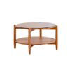EQUALIZE Small Coffee Table Solid Wood Rattan Coffee Table Living Room Home Combination Round Table Brown Glass Retro Double-Layer Small Round Table Side Table view 1