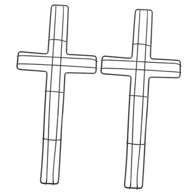 LIFKOME 2pcs Cross Wreath Frame Floral Wreath Making Form for Christmas and Holiday Decor Lightweight Cross Shaped Metal Wire Base for Crafting Beautiful Garland Arrangements