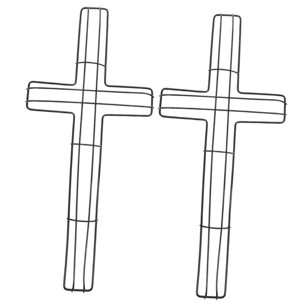 LIFKOME 2pcs Cross Wreath Frame Floral Wreath Making Form for Christmas and Holiday Decor Lightweight Cross Shaped Metal Wire Base for Crafting Beautiful Garland Arrangements