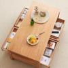 Small Coffee Table Solid Wood Lower Four Drawer Coffee Table Nordic Small Apartment Modern Simple Oak Living Room Coffee Table Side Table view 2