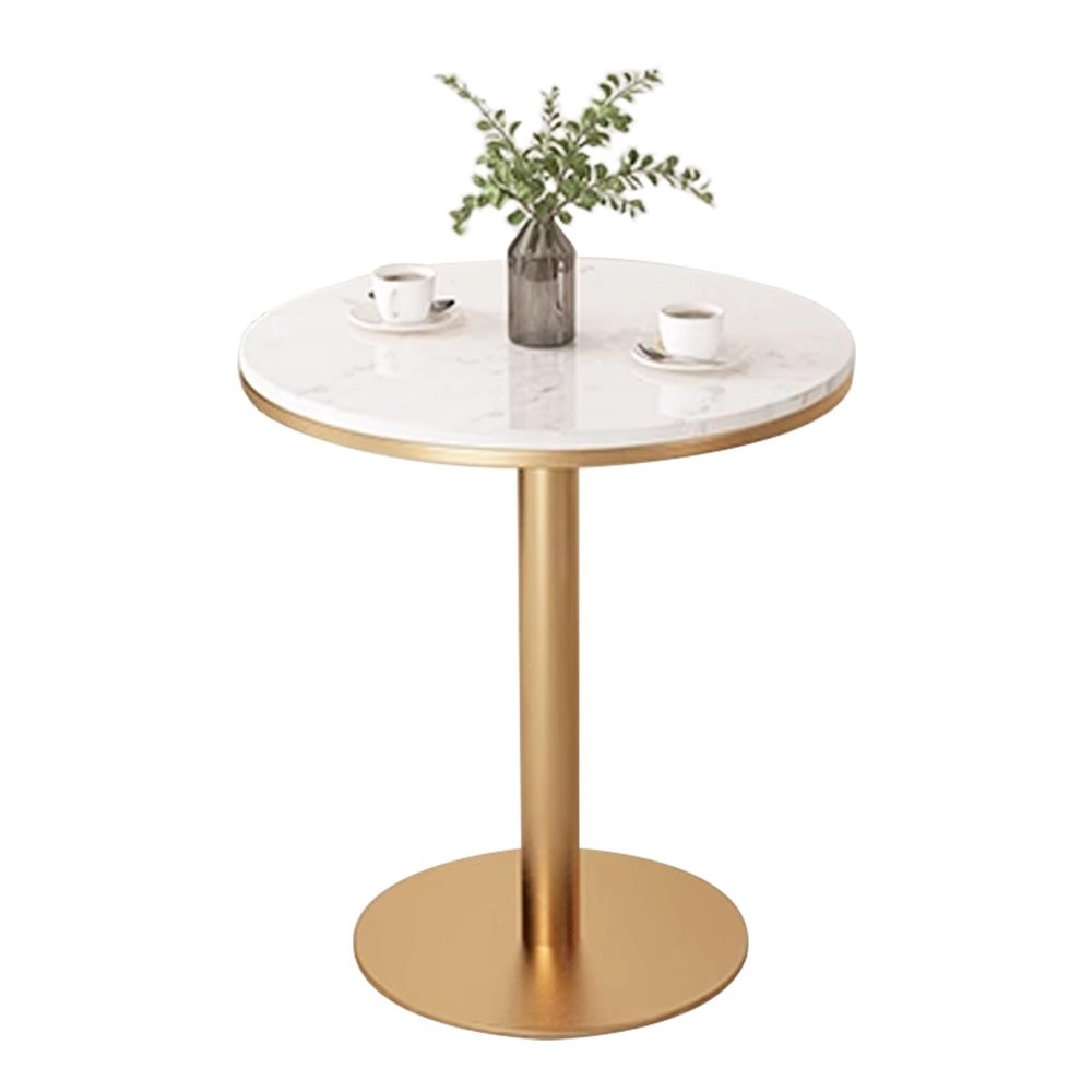 Renmlion Round Coffee Table Metal End TableCircular Cocktail Table Bistro Bar Table Tall Dining Table with Fixed Tabletop and Stable BaseEasy Assemble Marble Bar Table (Size : Height 95cm)