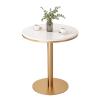 Renmlion Round Coffee Table Metal End TableCircular Cocktail Table Bistro Bar Table Tall Dining Table with Fixed Tabletop and Stable BaseEasy Assemble Marble Bar Table (Size : Height 95cm) view 1