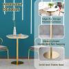 Renmlion Round Coffee Table Metal End TableCircular Cocktail Table Bistro Bar Table Tall Dining Table with Fixed Tabletop and Stable BaseEasy Assemble Marble Bar Table (Size : Height 95cm) view 3
