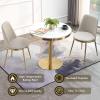 Renmlion Round Coffee Table Metal End TableCircular Cocktail Table Bistro Bar Table Tall Dining Table with Fixed Tabletop and Stable BaseEasy Assemble Marble Bar Table (Size : Height 95cm) view 4