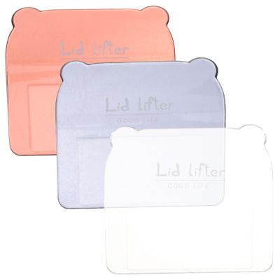 jojofuny 3pcs Toilet Seat Lifter Handle Sticky Toilet Lid Lifter for Convenient Bathroom Use Cute Design Transparent Blue Easy to Open Portable Fits Lids