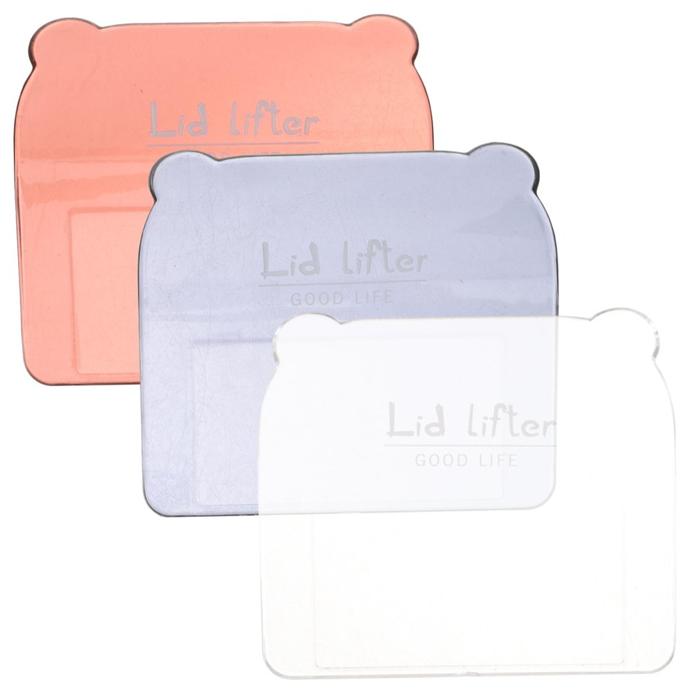 jojofuny 3pcs Toilet Seat Lifter Handle Sticky Toilet Lid Lifter for Convenient Bathroom Use Cute Design Transparent Blue Easy to Open Portable Fits Lids