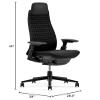 Haworth Fern Executive Office Chair with Ergonomic Innovations - Stylish Desk Chair with Digital Knit Finish and Adjustable Headrest - with Lumbar Support (Charcoal Black) view 3