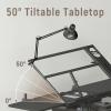 Artist Work Station Drawing Table, Adjustable Height(28-36.6in) & Angle(0-50), Home Office Desk, with Stool, Drawers, Side Trays, and Built-in Pencil Ledge (Color : Black, Size : 1*Side Tray) view 3