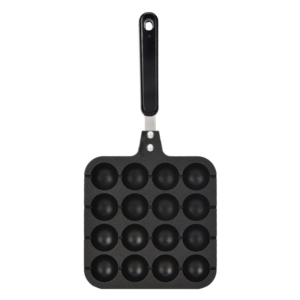 AGrAdi Cast Takoyaki Grill Pan Plate Cooking Baking Mold Tray Ergonomic Handle for Making Takoyaki and Round Pancakes On Electric Oven