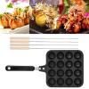AGrAdi Cast Takoyaki Grill Pan Plate Cooking Baking Mold Tray Ergonomic Handle for Making Takoyaki and Round Pancakes On Electric Oven view 4